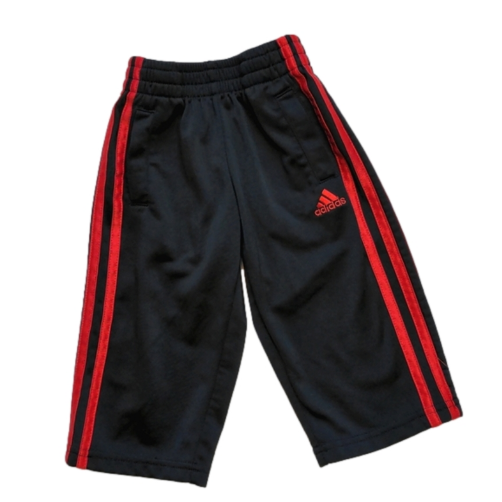 Adidas Black and Red Toddler Trackpants * 2T